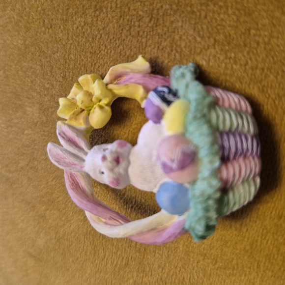 Easter Bunny Basket Figurine with Eggs - Picture 5 of 5